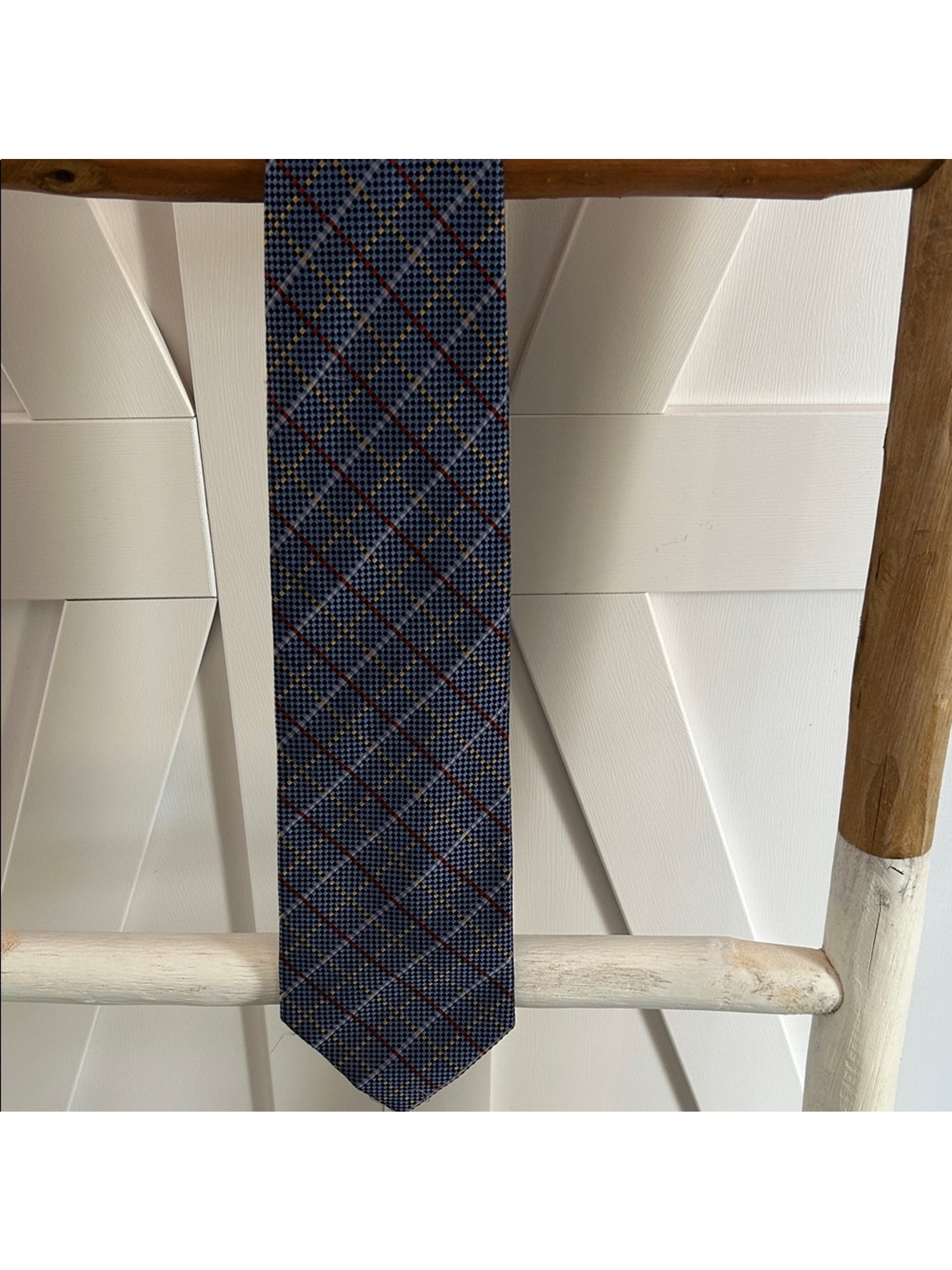 Tie Rack Rare Elegant Multicolor Checkered Tie Made In Italy 100 Silk